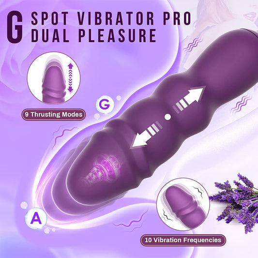 Thrust Thumper Thrusting Silicone Vibrator with 10 Vibrating 9 Thrusting Modes